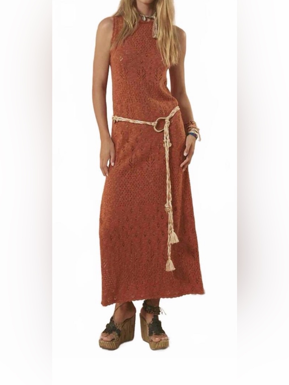 Spell Rhodes Knit Maxi Dress Cinnamom